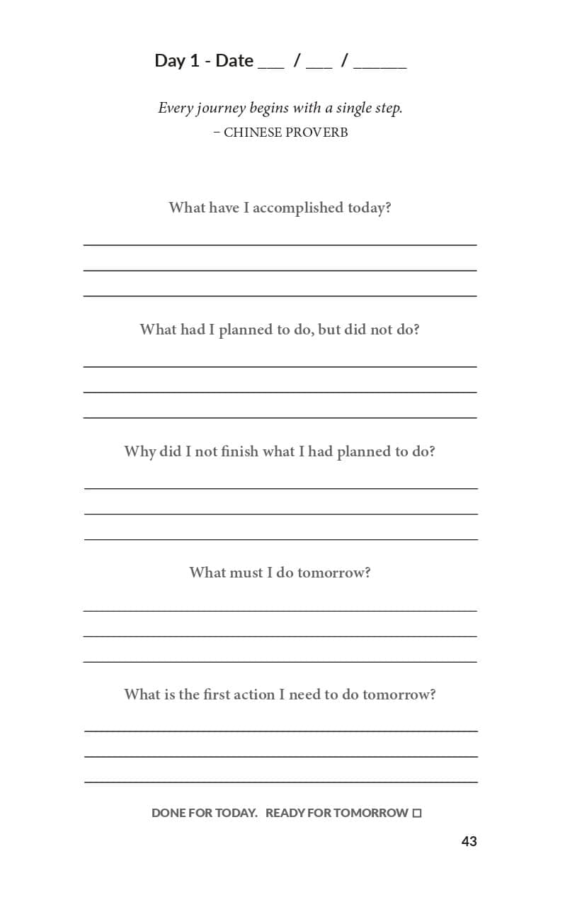 100 Day Master THesis Planner Day 1